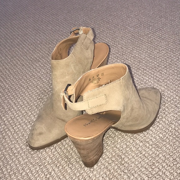 Tan suede open back booties - Picture 2 of 5